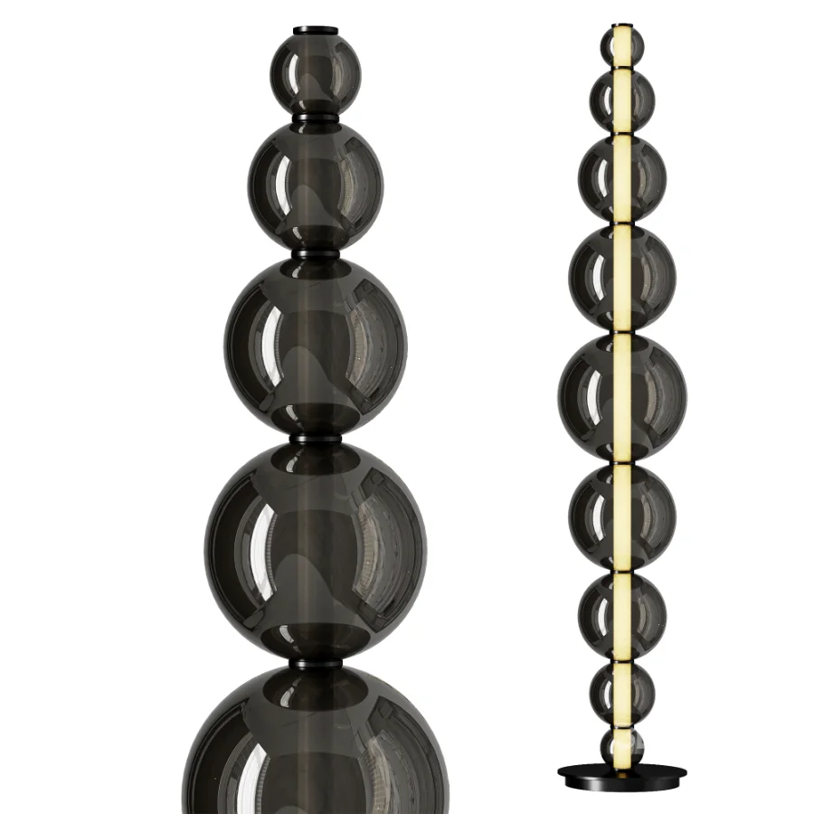 Giorgetti Upward Sculptural Gray Glass Floor Lamp Image 1