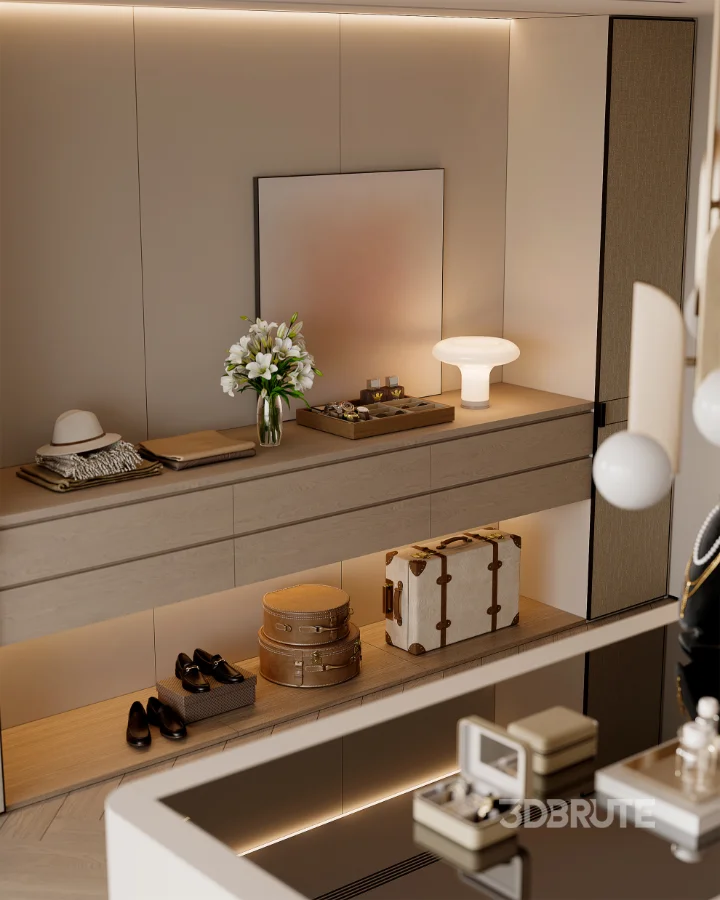 Modern master bedroom dressing room and work room Image 16