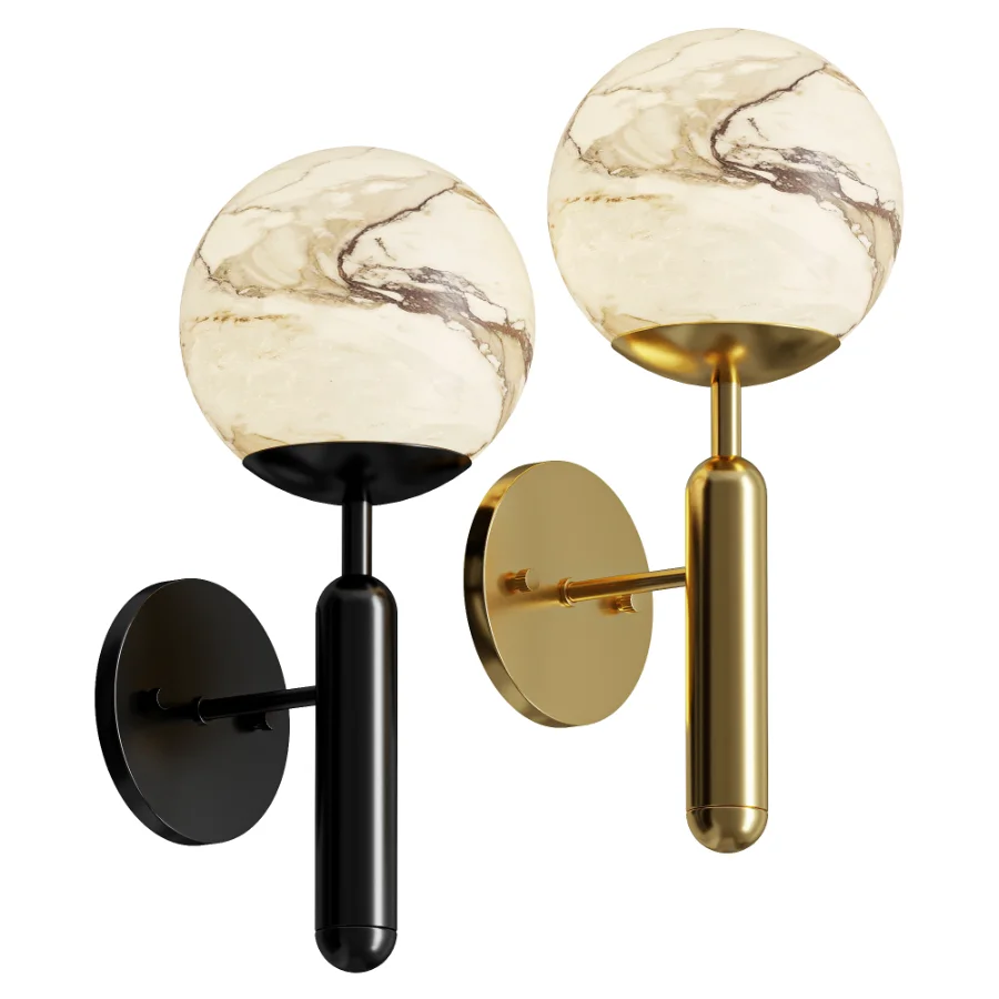 Orla Marble Sphere Wall Sconce Image 1