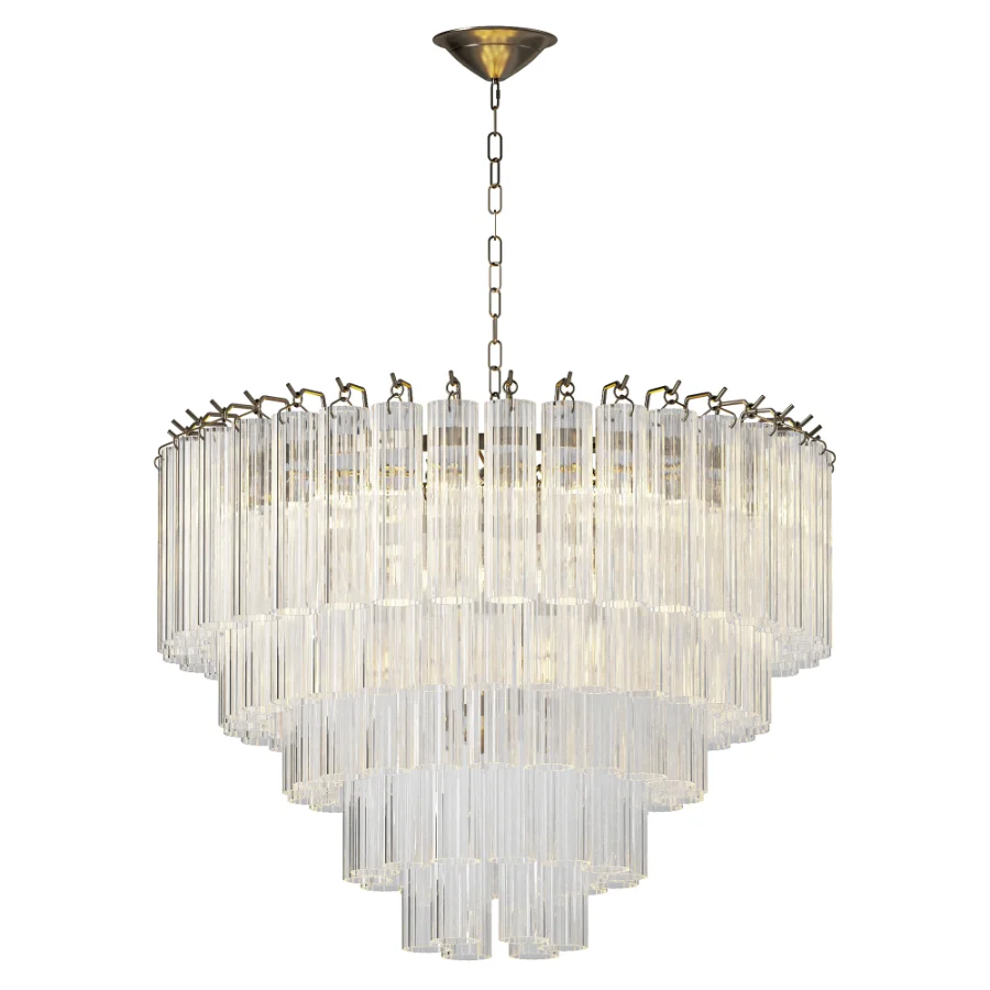 Pagazzi Toulouse Ribbed Glass Chandelier Image 2