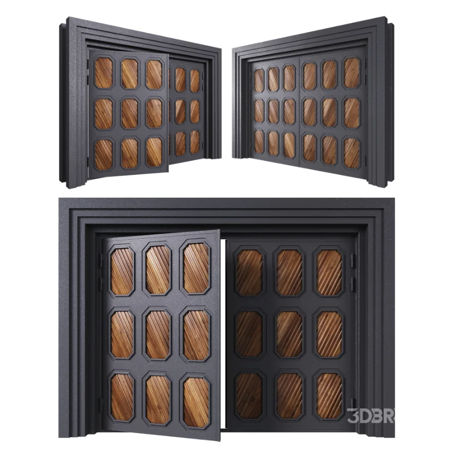 Iron gate with wooden details Image 3