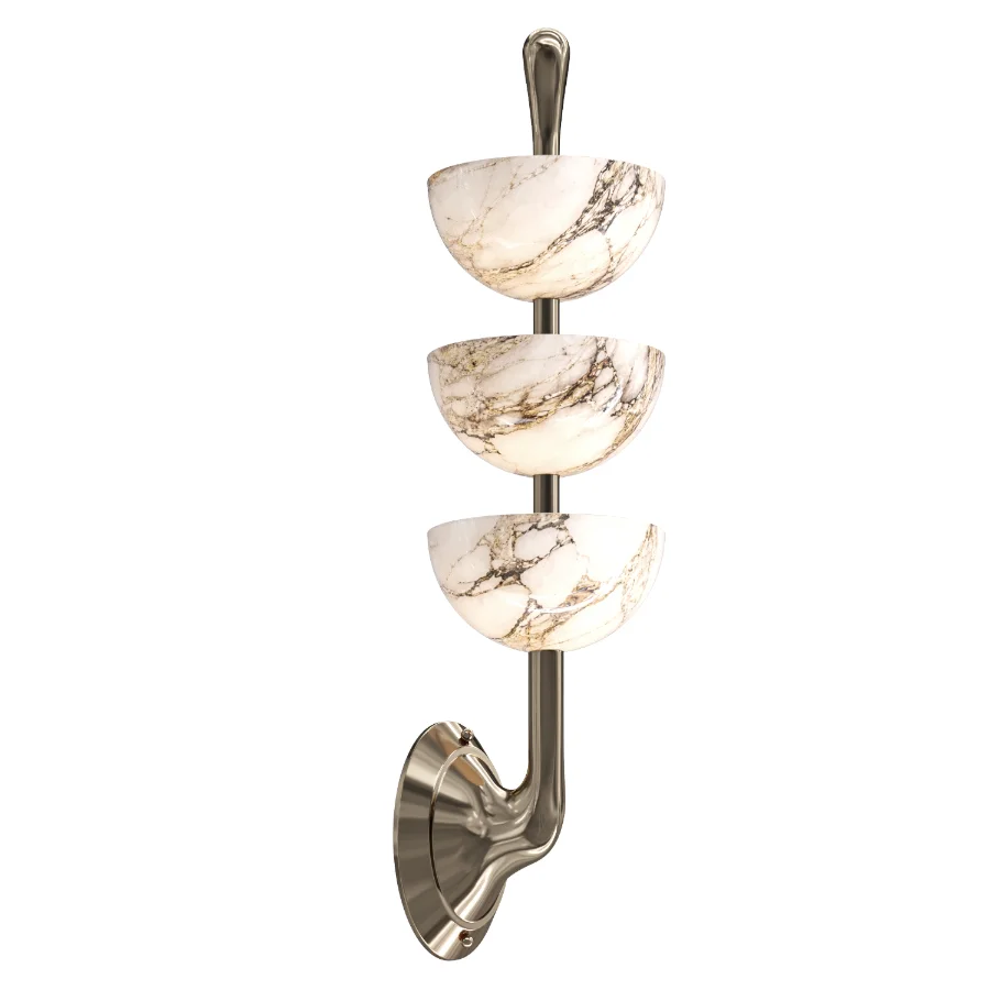 Triple Alabaster Wall Sconce Image 2