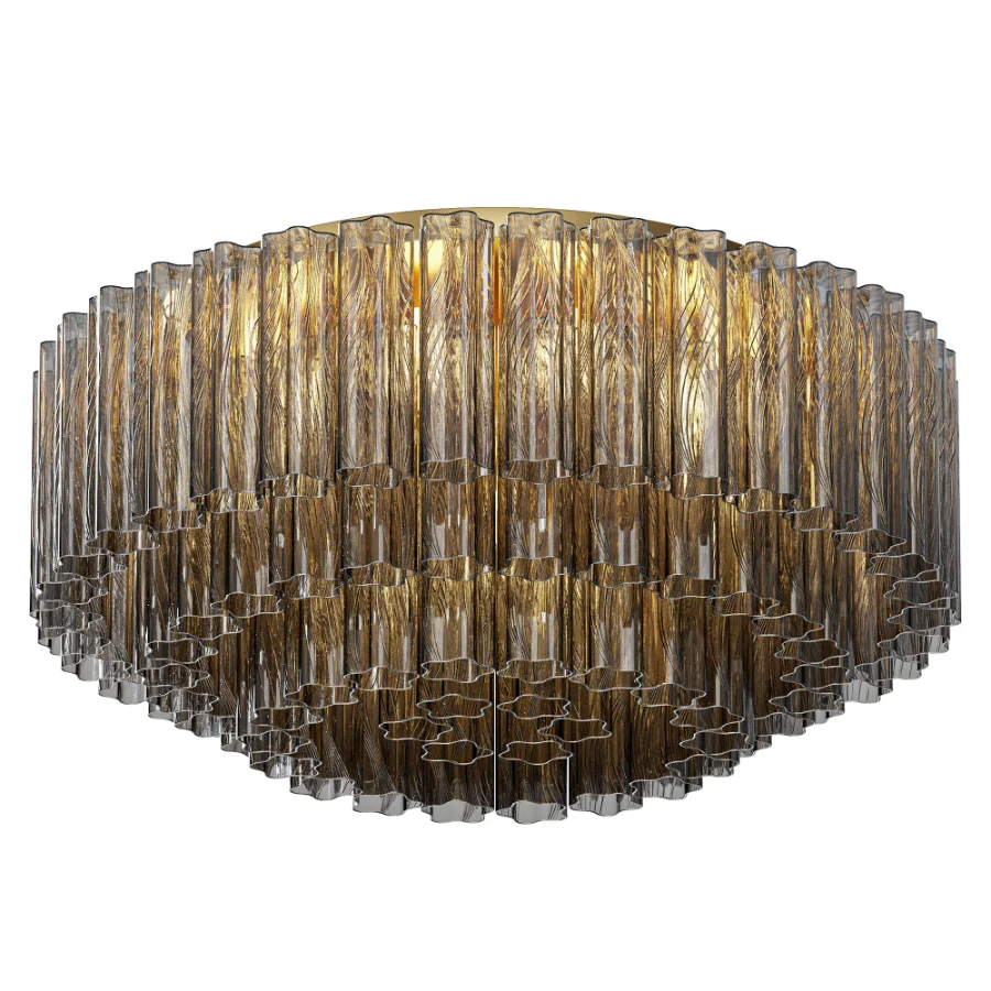 Wesham 16 Light Aged Brass Flush Mount Image 1