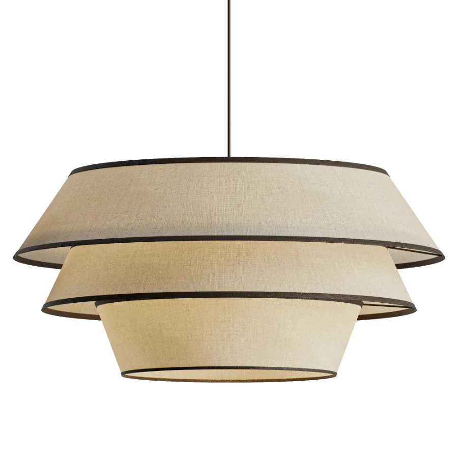 Biosag Tarivon Ivory Fabric Pendant Light Image 1