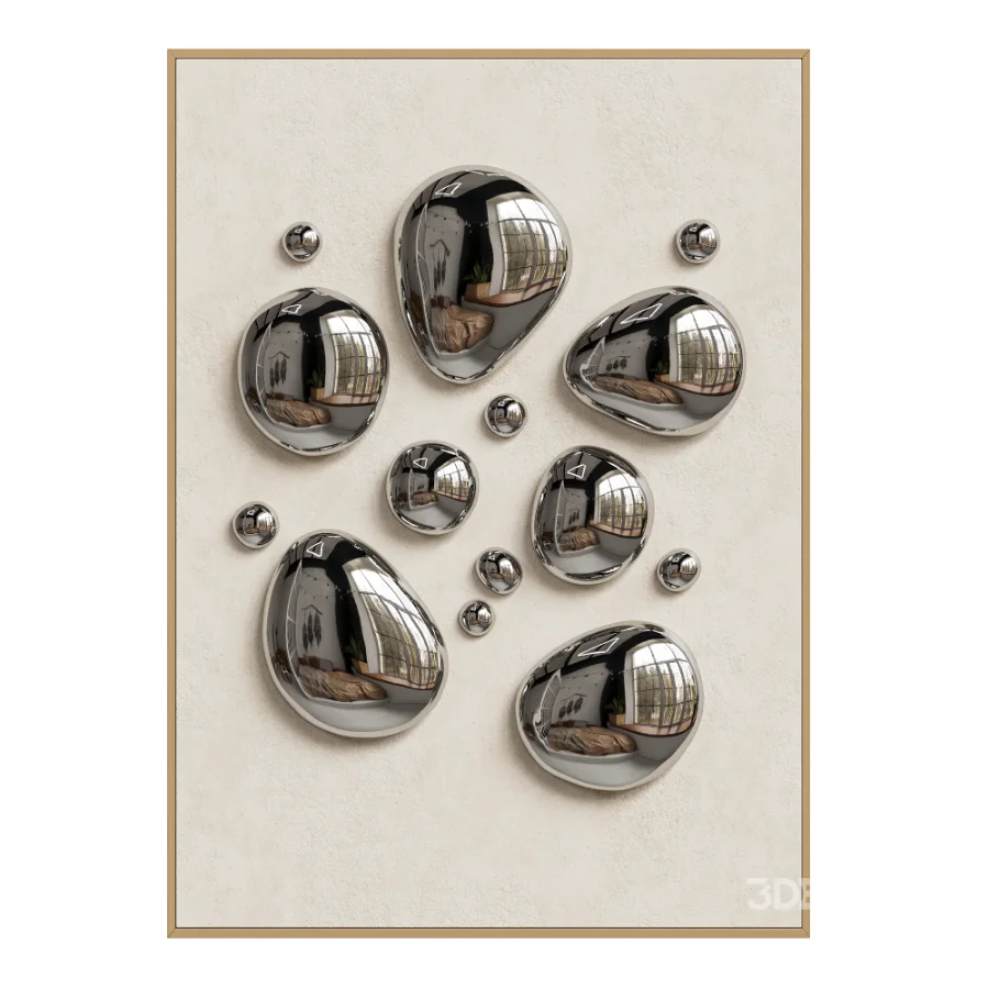 Chrome Bubble Wall Decor 05 Image 1