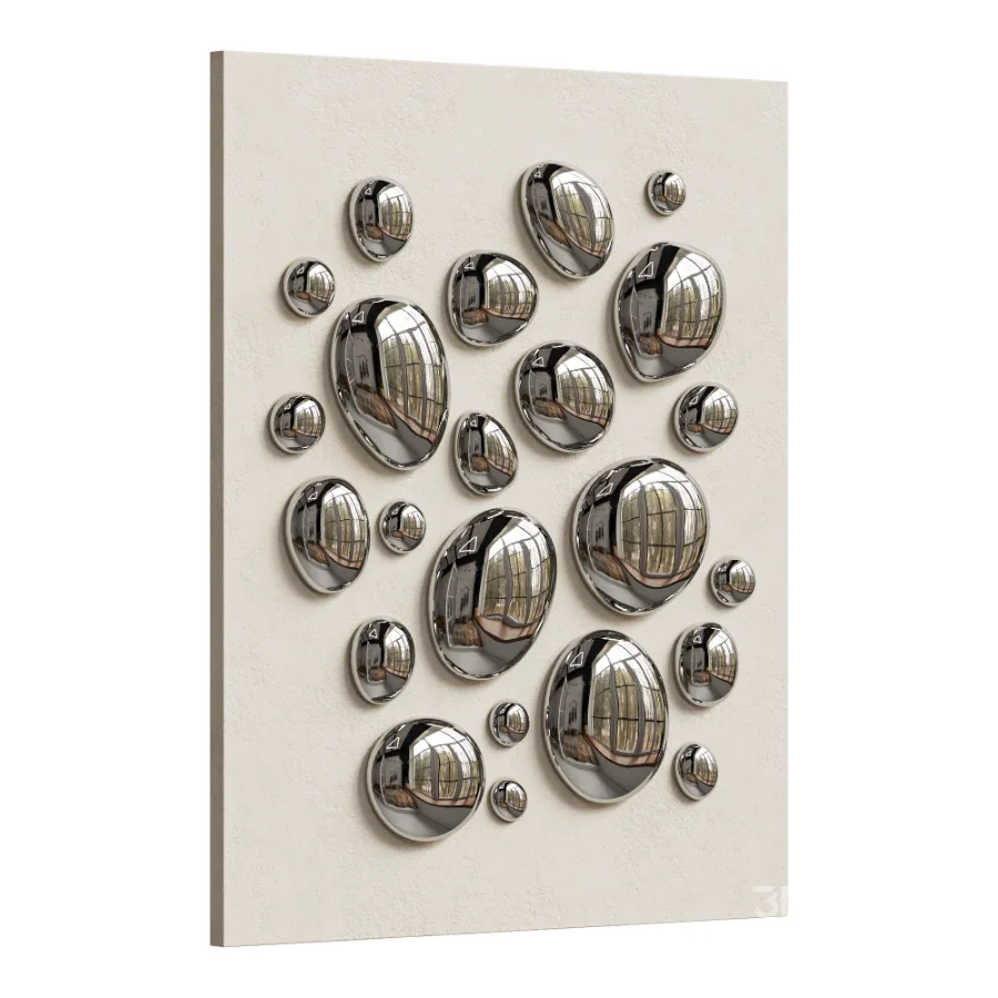 Chrome Bubble Wall Decor 04 Image 4