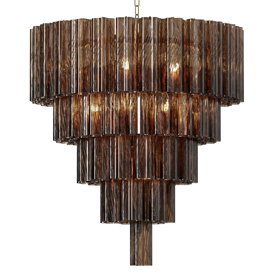 Empire Smokey Quartz Glass Chandelier Image 1