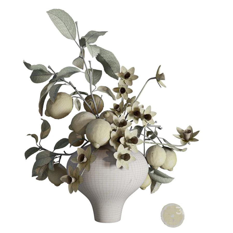 Spring Daffodils Lemon Branches Bouquet Image 5