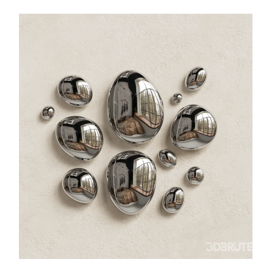 Chrome Bubble Wall Decor 02 Image 1
