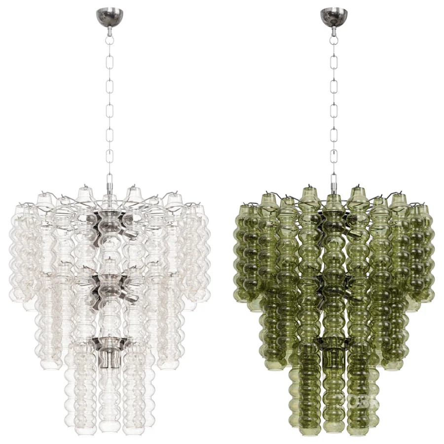 Murano Chandelier Curva Rosa 48 Tubes Image 5