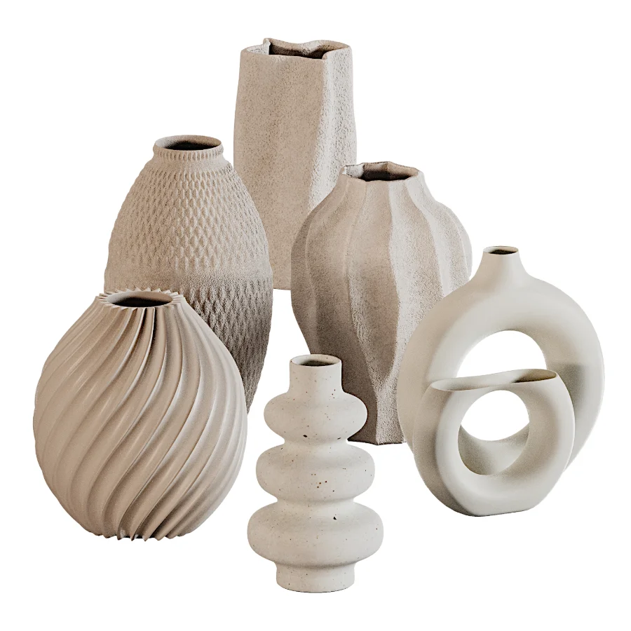 Neutral Modern Vase Decor Set Image 2