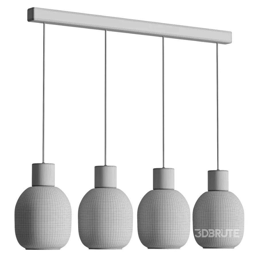 Four Frosted Glass Pendant Lights Image 3