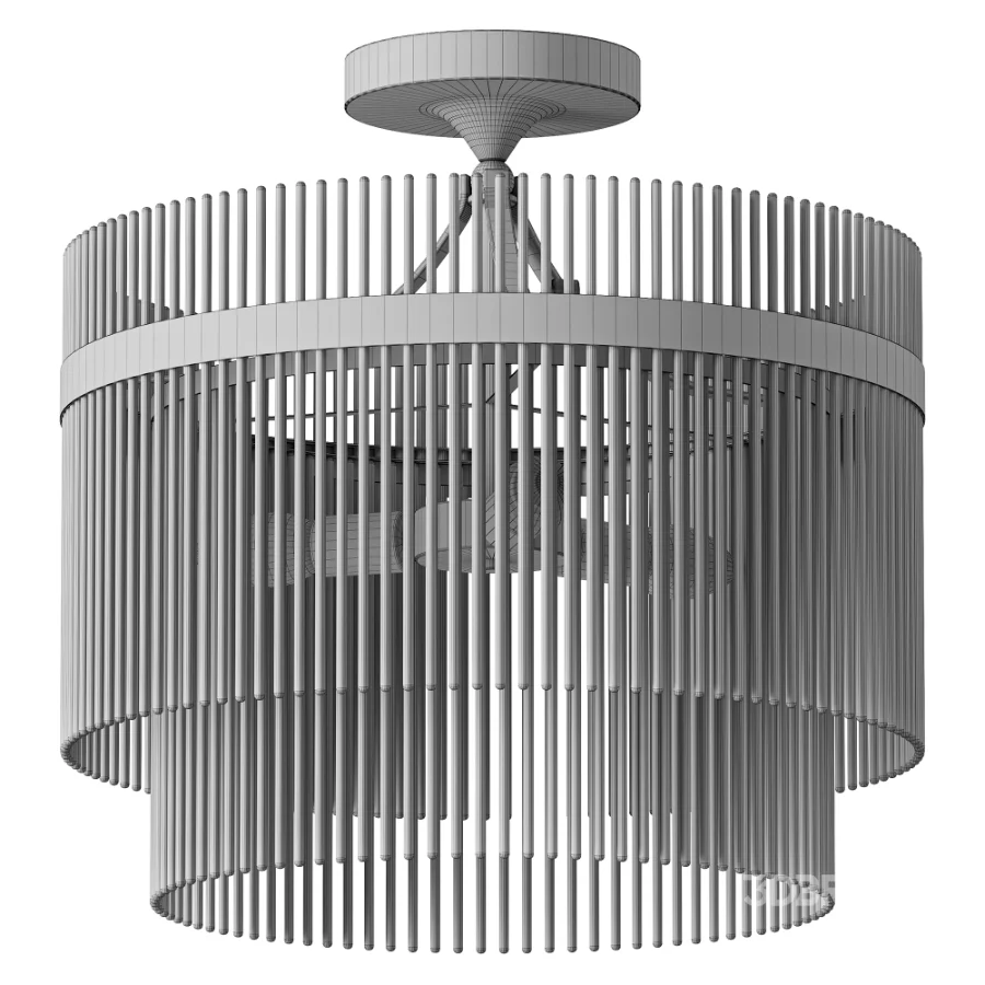 NineLighting Ribglow Antique Brass Ceiling Light Image 2