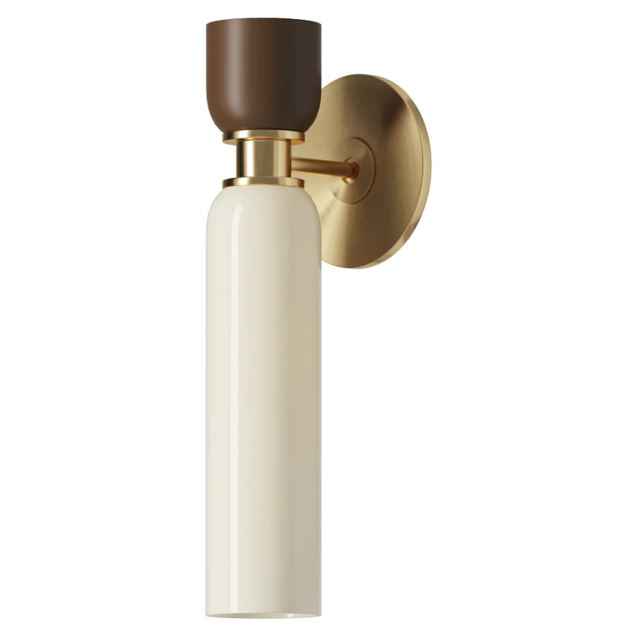 SkLO Union Frosted Glass Brass Sconce Image 2