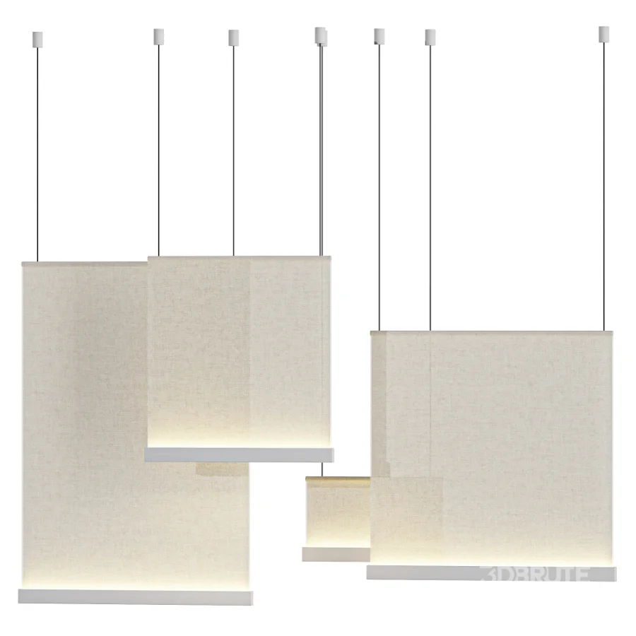 Square Fabric Linear Pendant Image 1