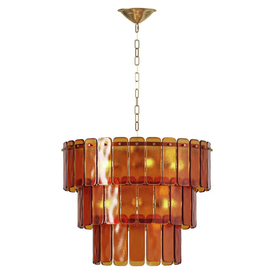Houseof Amber Glass Tiered Chandelier Image 2