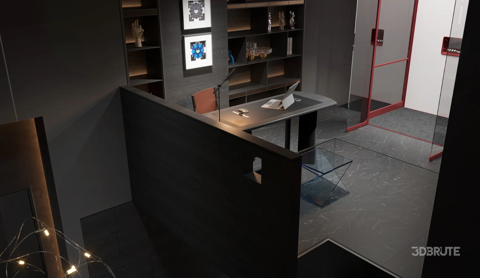 Modern Dark Villa Living Room Image 8