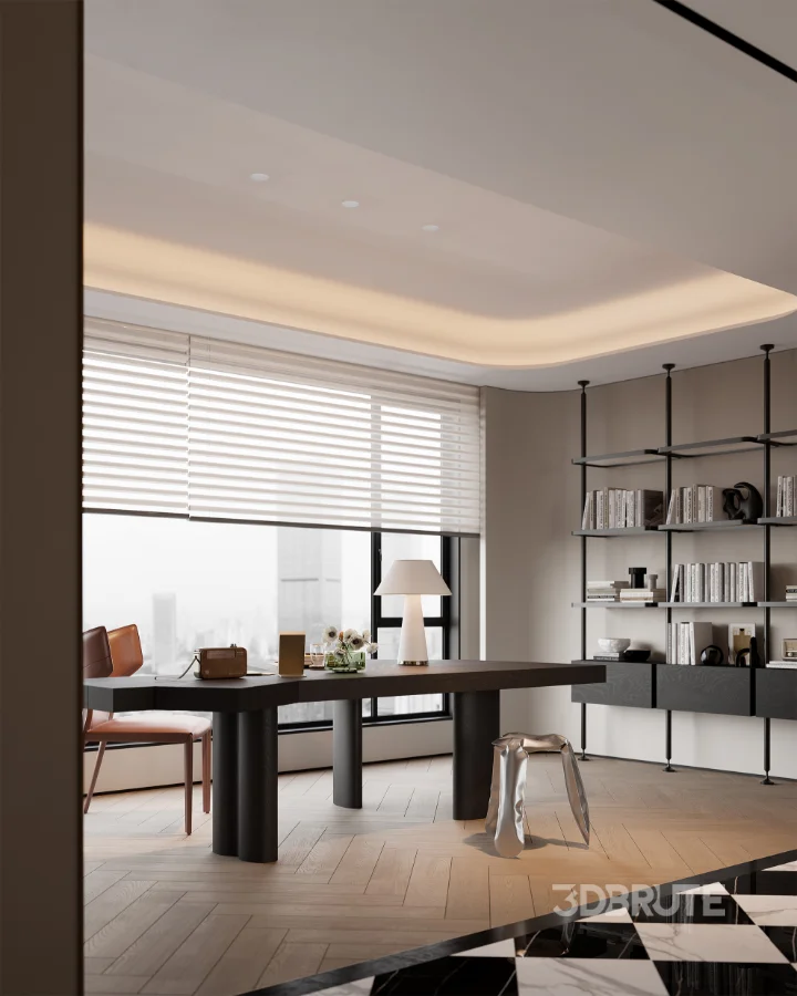 Modern master bedroom dressing room and work room Image 13