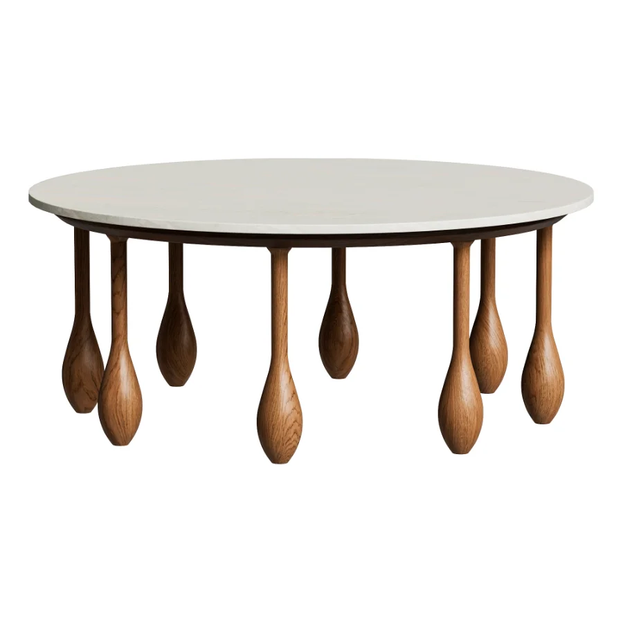 LALA Reimagined Round Marble Coffee Table by Anthrapologie Image 1