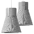 Lustria Suspension Fabric Pleated Cone Chandelier White B - Thumbnail 3