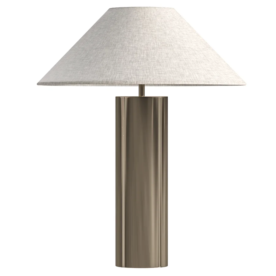 Bleeker Aged Brass And Linen Table Lamp Image 3