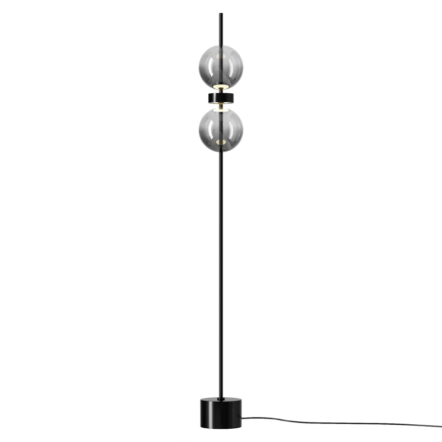 Maytoni Double Moon Black Glass LED Floor Lamp Image 3