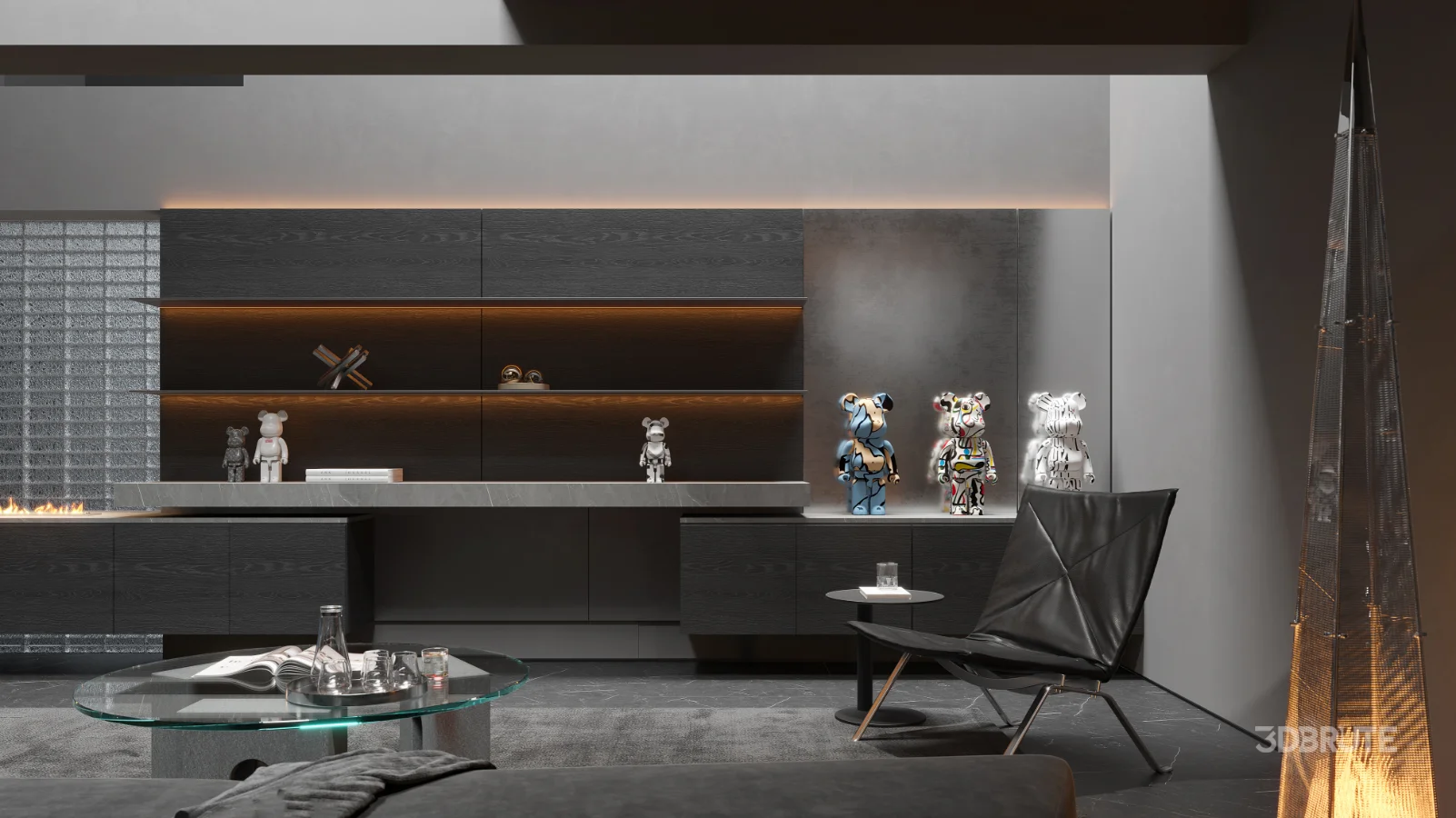 Modern Dark Villa Living Room Image 5