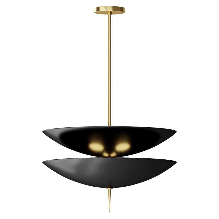 Blueprint Lighting Stack Large Brass Enamel Pendant Lamp Image 1