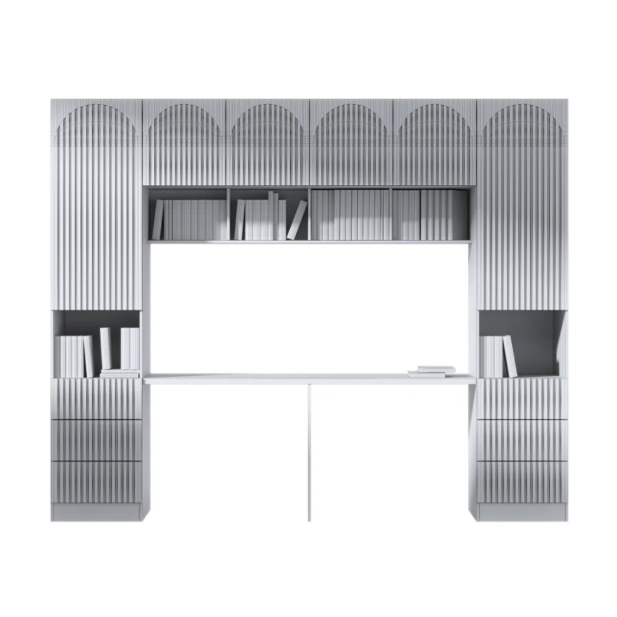 Modern style writing desk and books Image 4