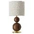 Itens Henriqueta Brass Wood Linen Table Lamp - Thumbnail 2