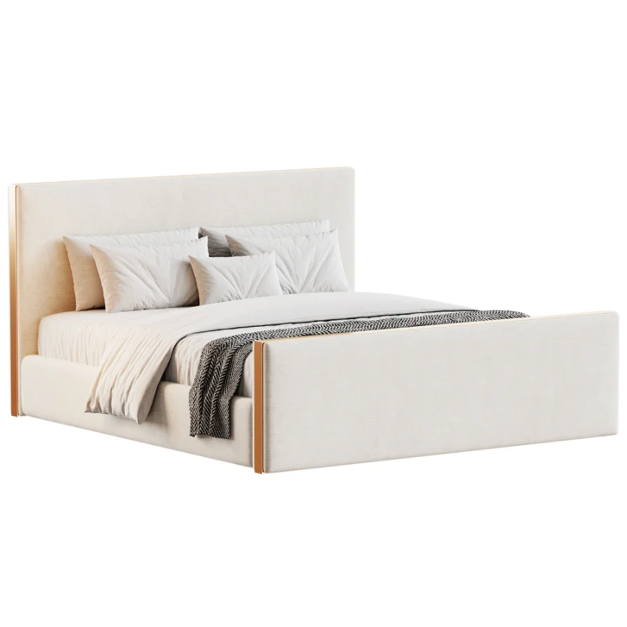 Schaefer Wood Trim High Footboard Bed Image 2