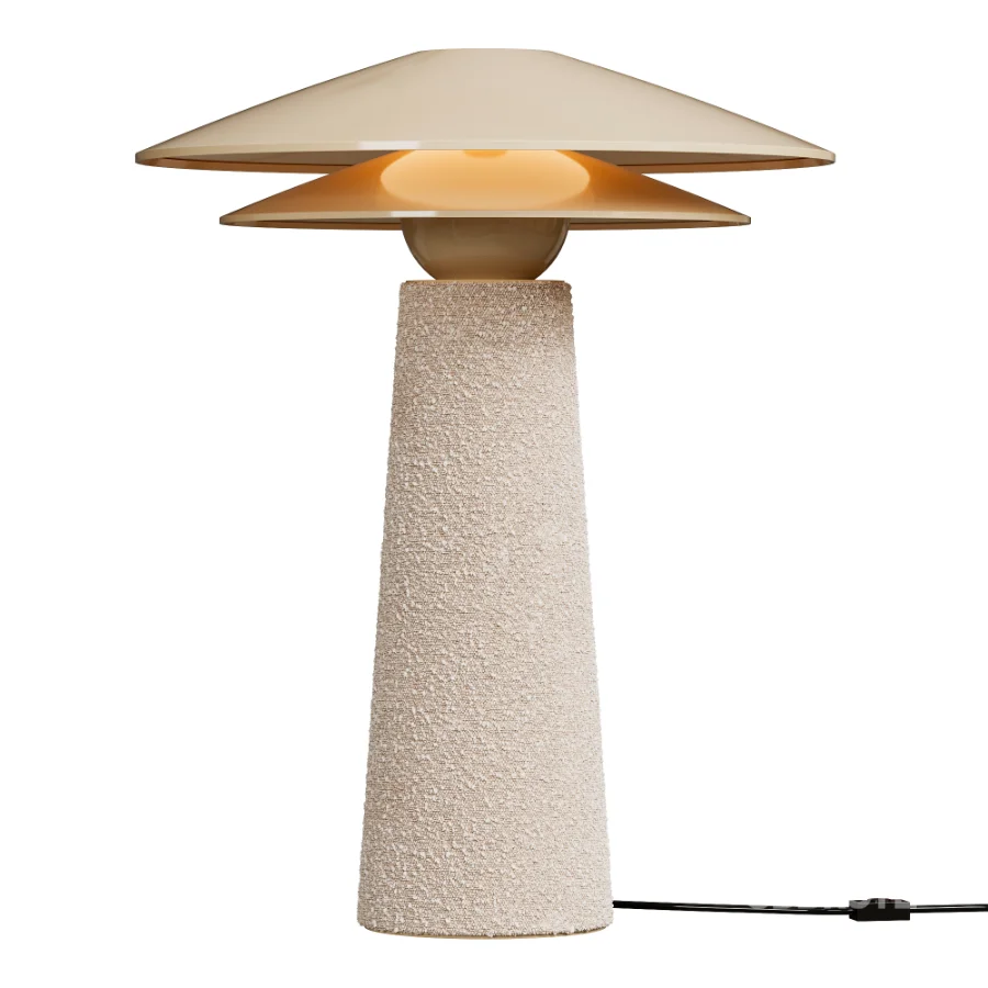 Boucle Fabric Table Lamp Image 1