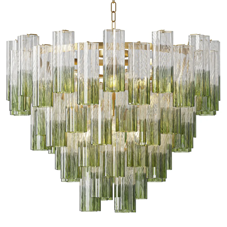 Soho Home Chiara Green Glass Chandelier Image 1