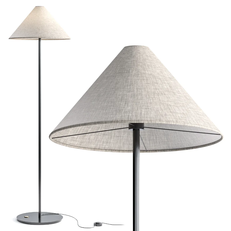 Brock Floor Lamp with Linen Shade Image 3