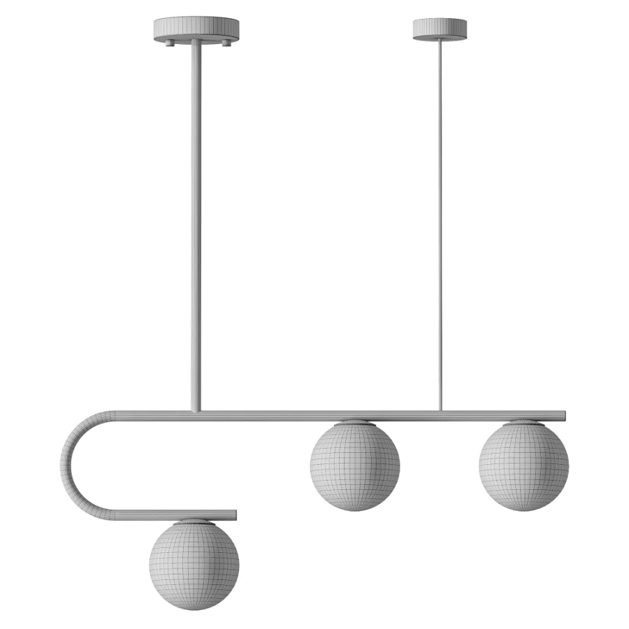 Postmodern Gold Linear Island Pendant Light 3 heads Image 3