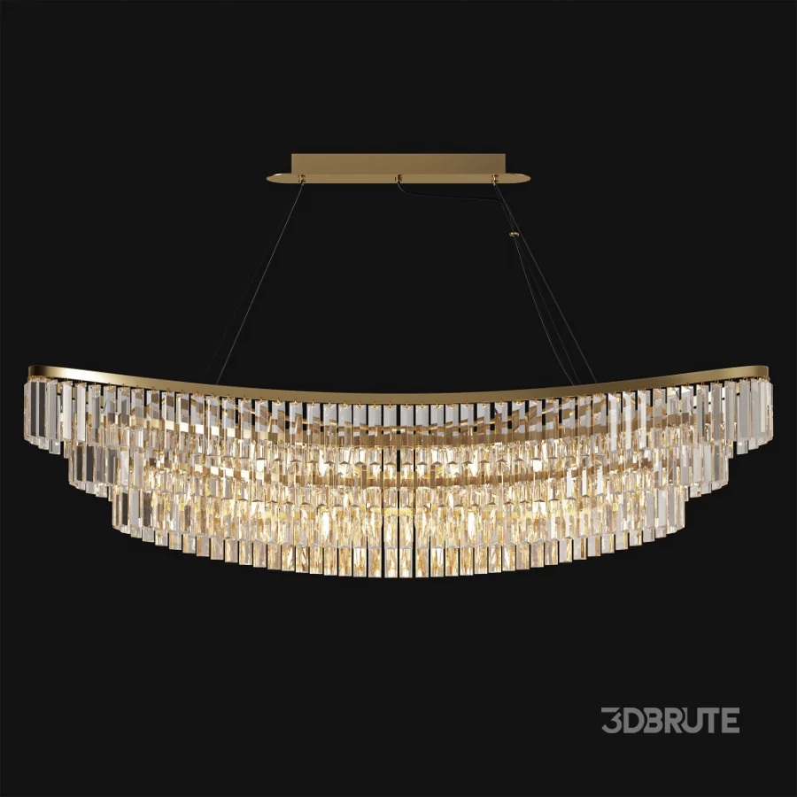Betu Boat Shaped Linear Crystal Chandelier Image 1