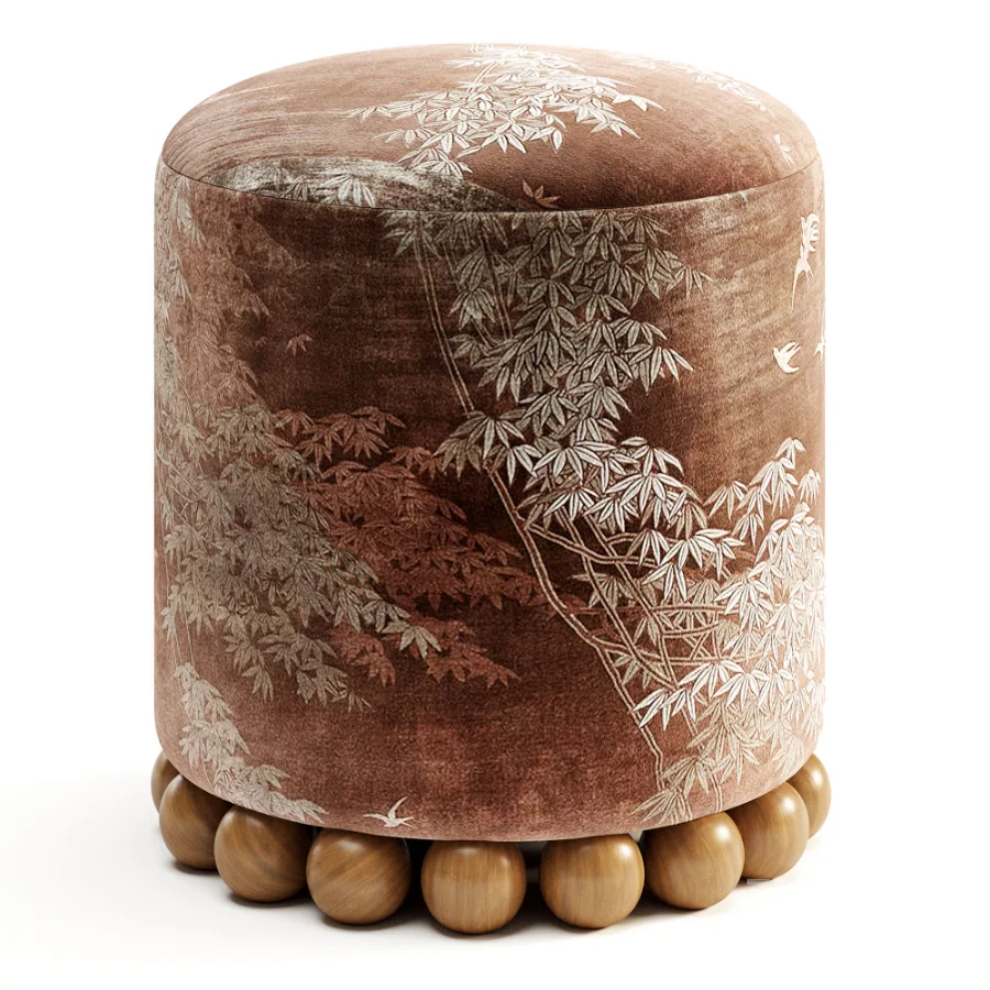 Dex Leopard Performance Jacquard Ottoman Image 4