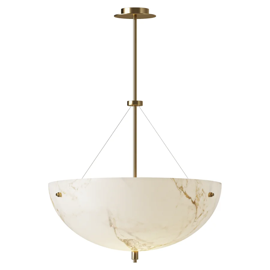Heathfield Oren Alabaster Brass Pendant Lamp Image 2