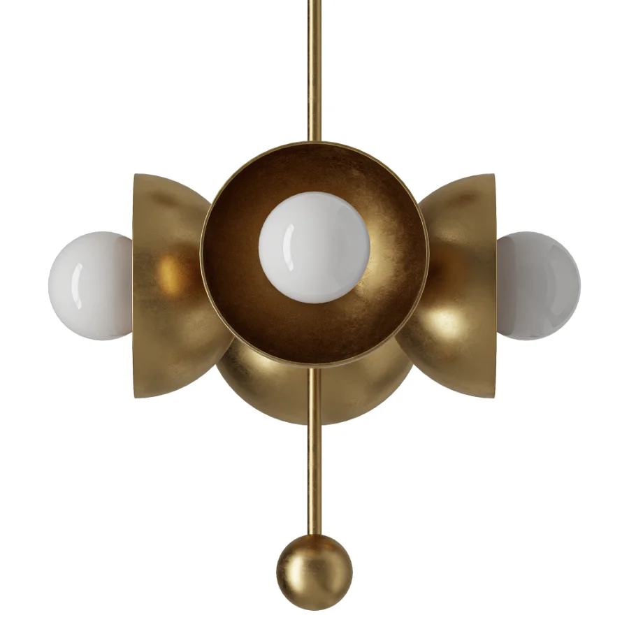 Brass Pendant 4 Milk Glass Globe Lamp Image 1