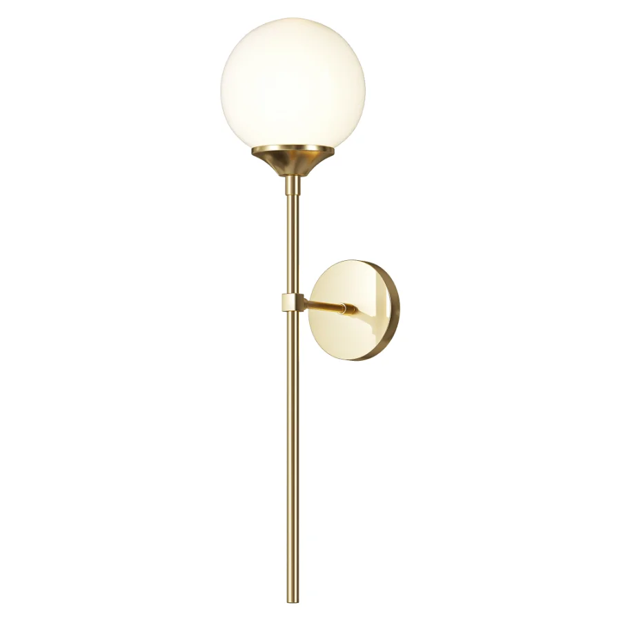 Glass Torch Brass Wall Light Image 2