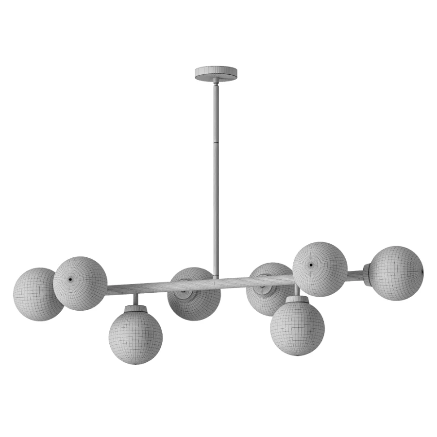 Jewellia 8 Light Dimmable Sputnik Modern Linear Chandelier Image 4