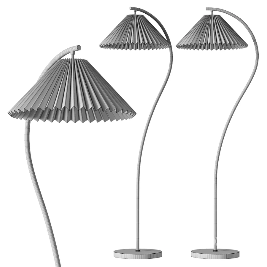 Modern Pleated Fabric Floor Lamp 1 Light Image 4