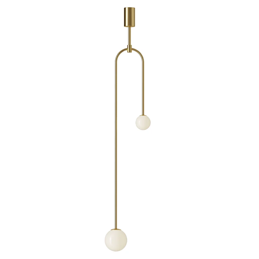 Modern White Globe Glass Metal Pendant Lamp Image 2