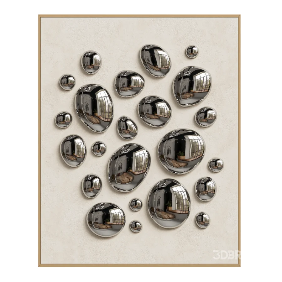 Chrome Bubble Wall Decor 04 Image 1
