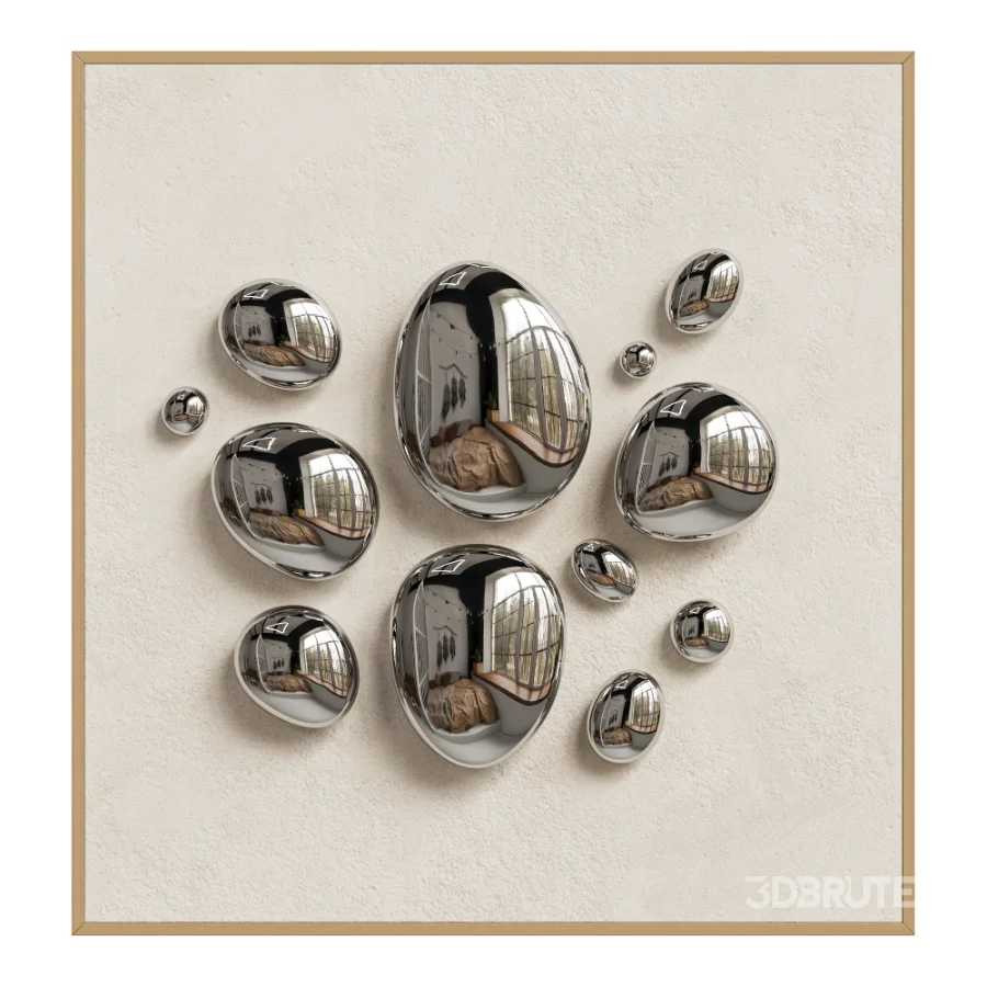 Chrome Bubble Wall Decor 02 Image 2