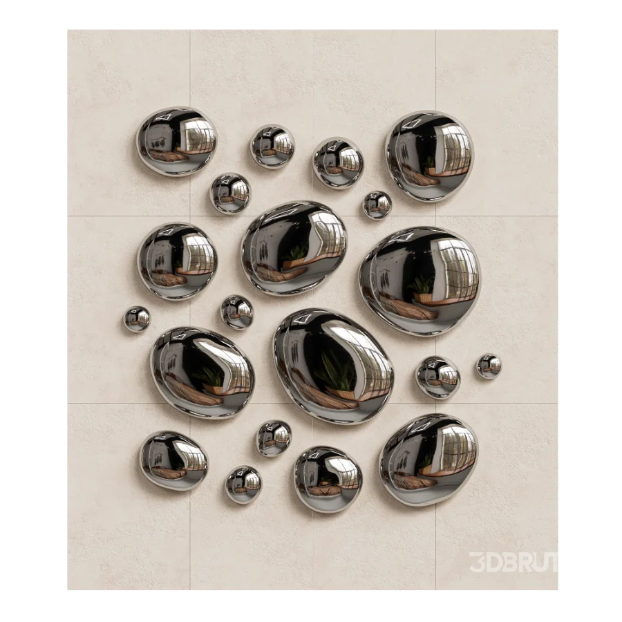 Chrome Bubble Wall Decor 25 Image 1
