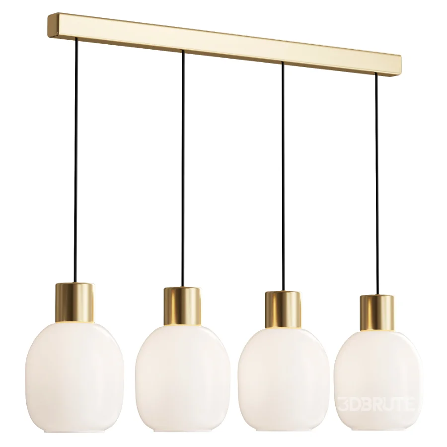 Four Frosted Glass Pendant Lights Image 1