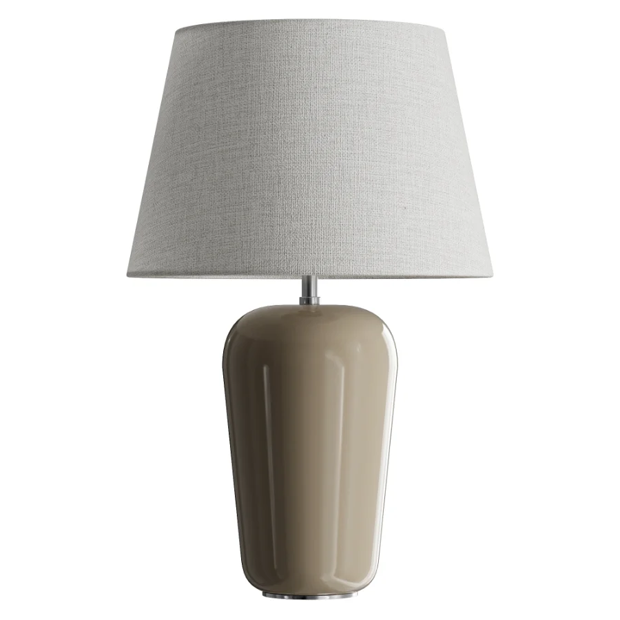 Taupe Crackle Glaze Table Lamp Image 2