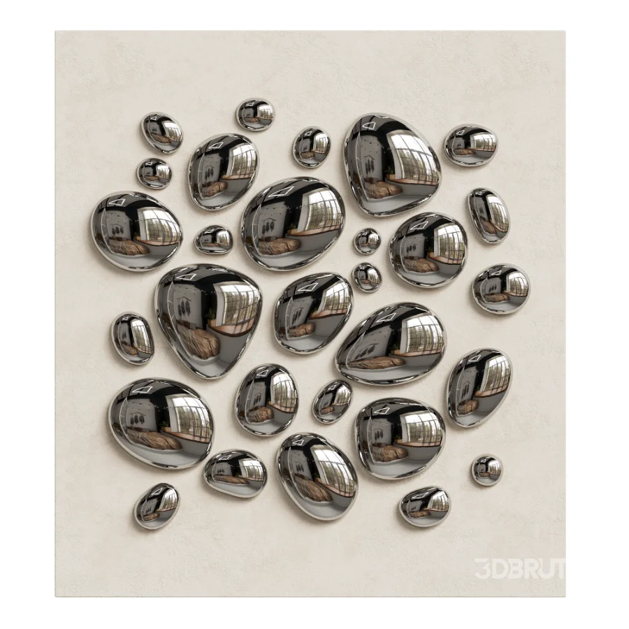 Chrome Bubble Wall Decor 07 Image 3