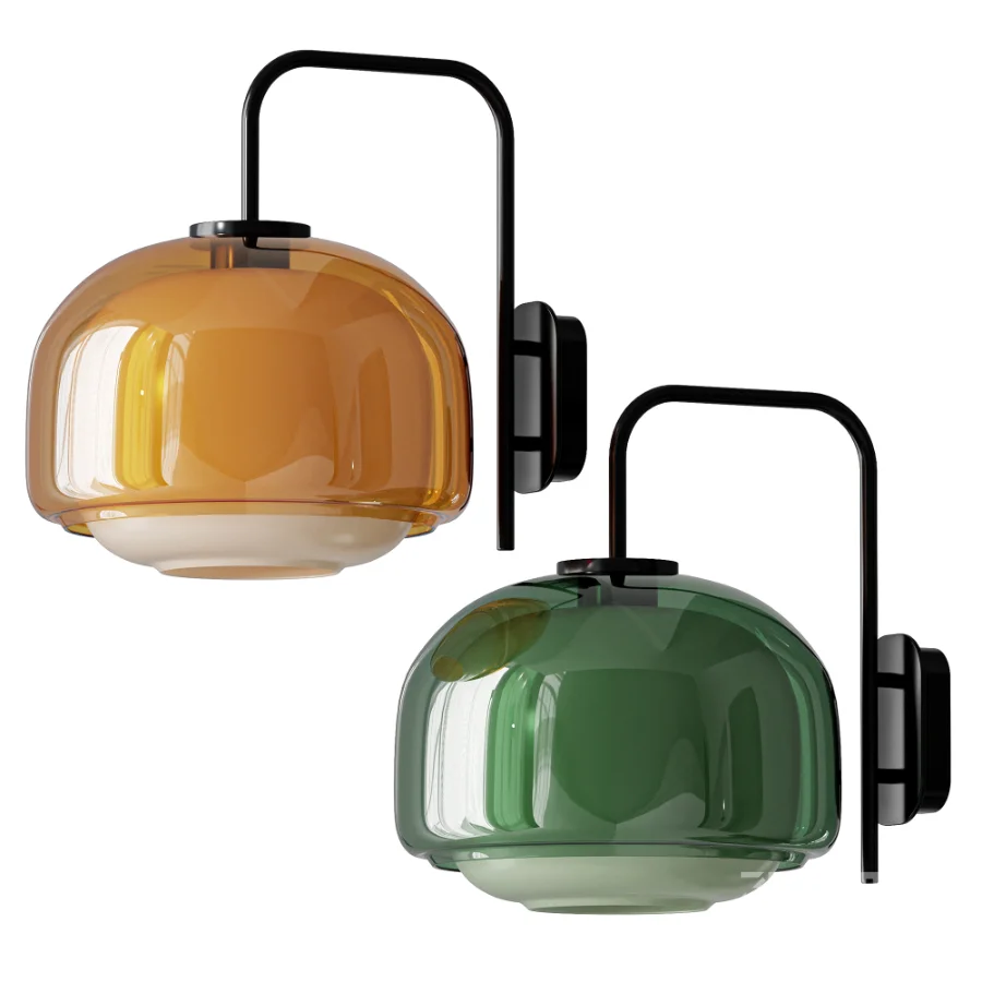 Clinco Colored Glass Metal Wall Lamp Image 1